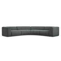 ECKSOFA Chenille Stoff Grau - Schwarz/Graphitfarben, Kunststoff/Textil (318/318cm) - Makamii