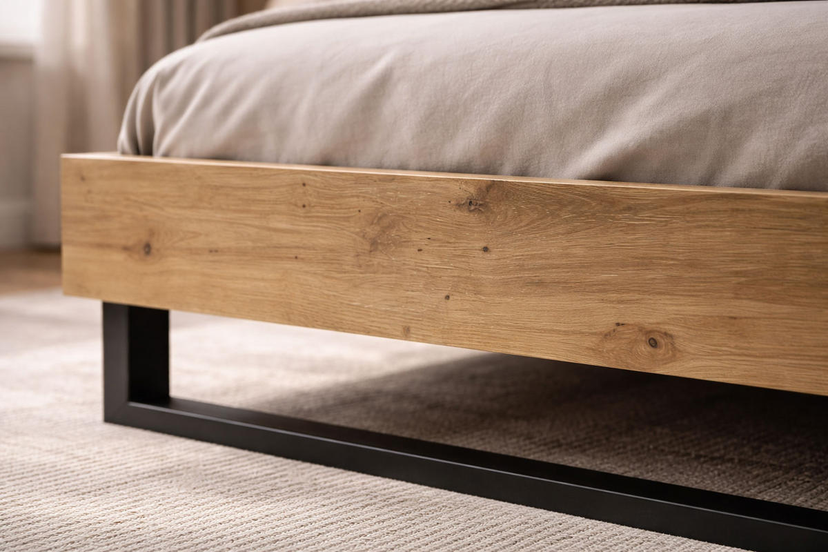 DOPPELBETT Upsala graphit / Eiche Artisan 165 / 98 / 211cm - Eichefarben/Graphitfarben, Holz/Holzwerkstoff (160/200cm) - Feldmann-Wohnen