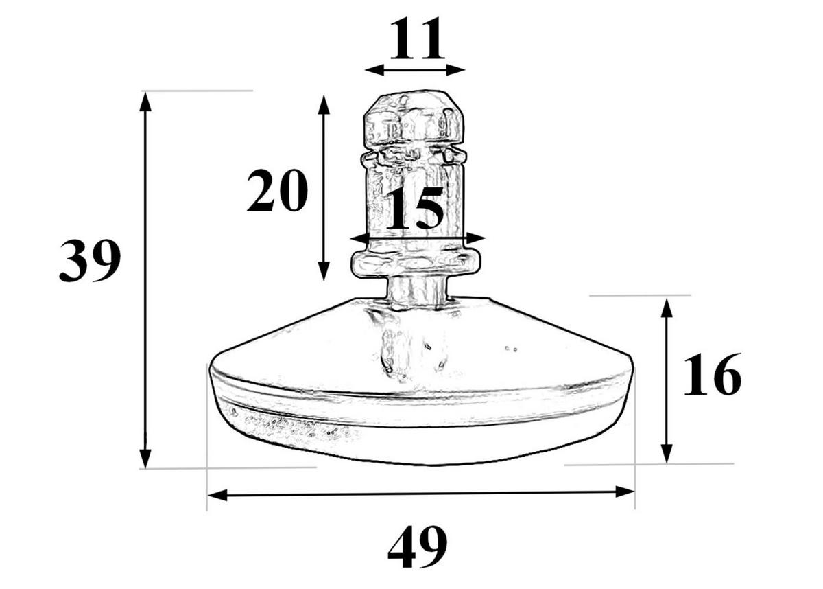 5ER-SET BODENGLEITER Schwarz 5er-Set - Schwarz, Kunststoff (5/4/5cm) - MCW
