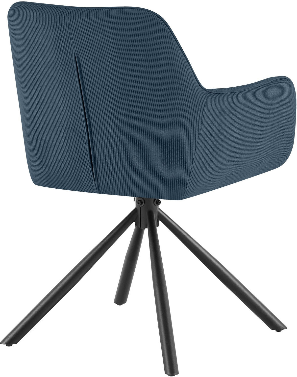 ARMLEHNENSTUHL Cord Blau - Blau/Schwarz, Textil/Metall (58/84/59cm) - CLP