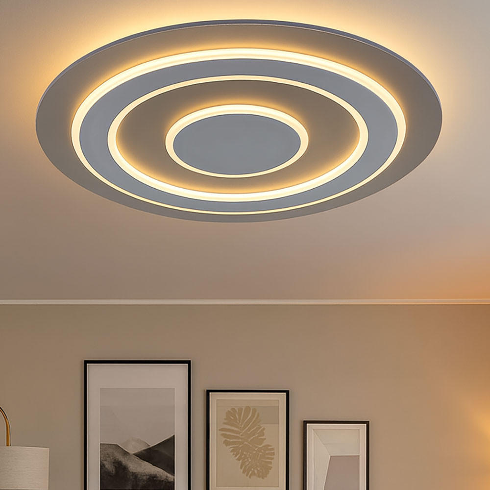 LED DECKENLEUCHTE Metall Anthrazit Grau - Grau, Metall (60/60/5.5cm) - Globo Lighting