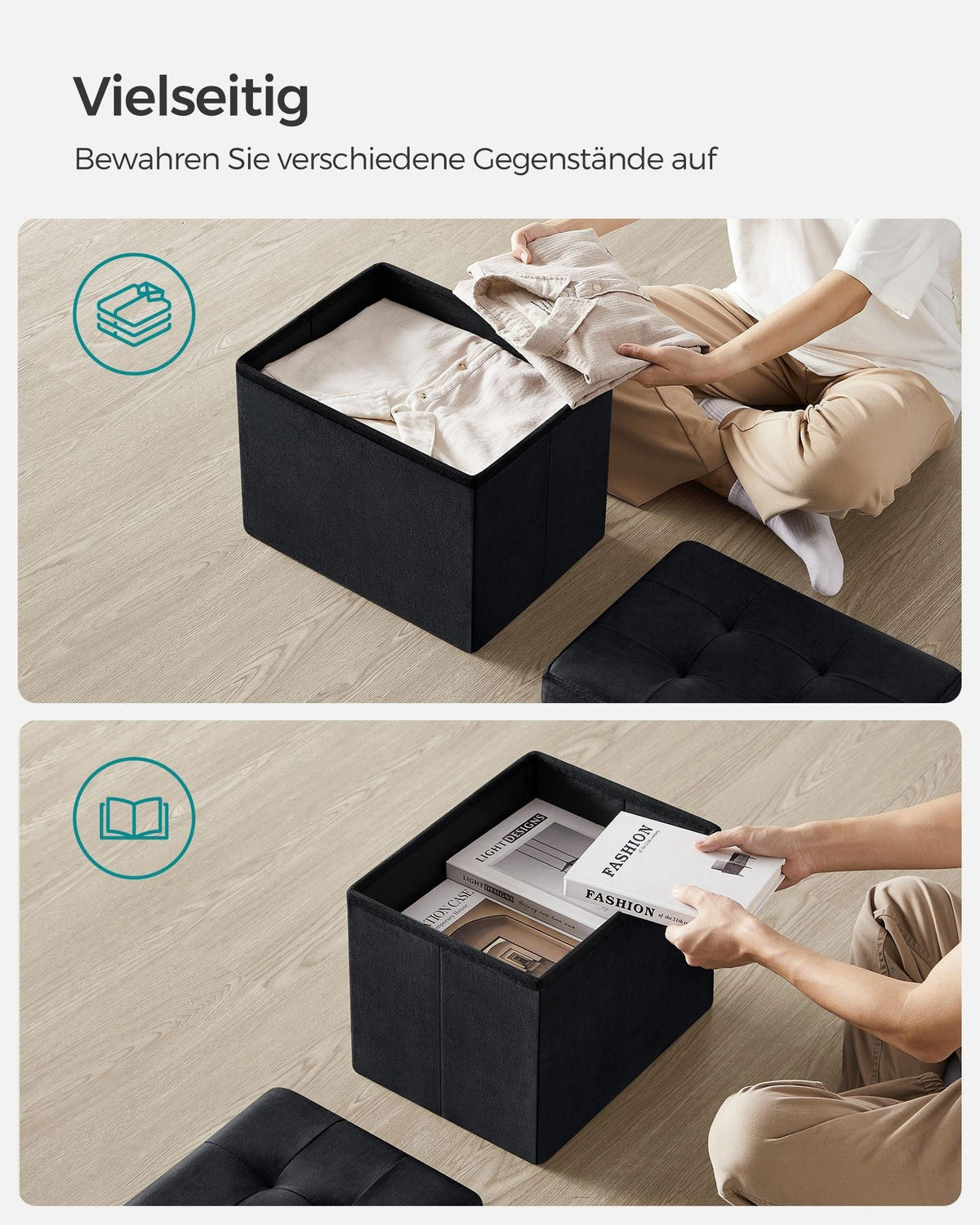 SITZBANK HARARE - Schwarz, Holzwerkstoff (41/31/31cm) - Hansiro