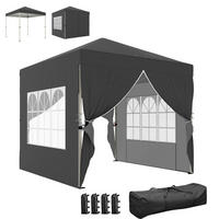 PAVILLON DE-14056 Pop-up 2,5/2,5 m, höhenverstellbar, UV50+ Dunkelgrau - Dunkelgrau, Metall (250/270/250cm) - ComfortXL