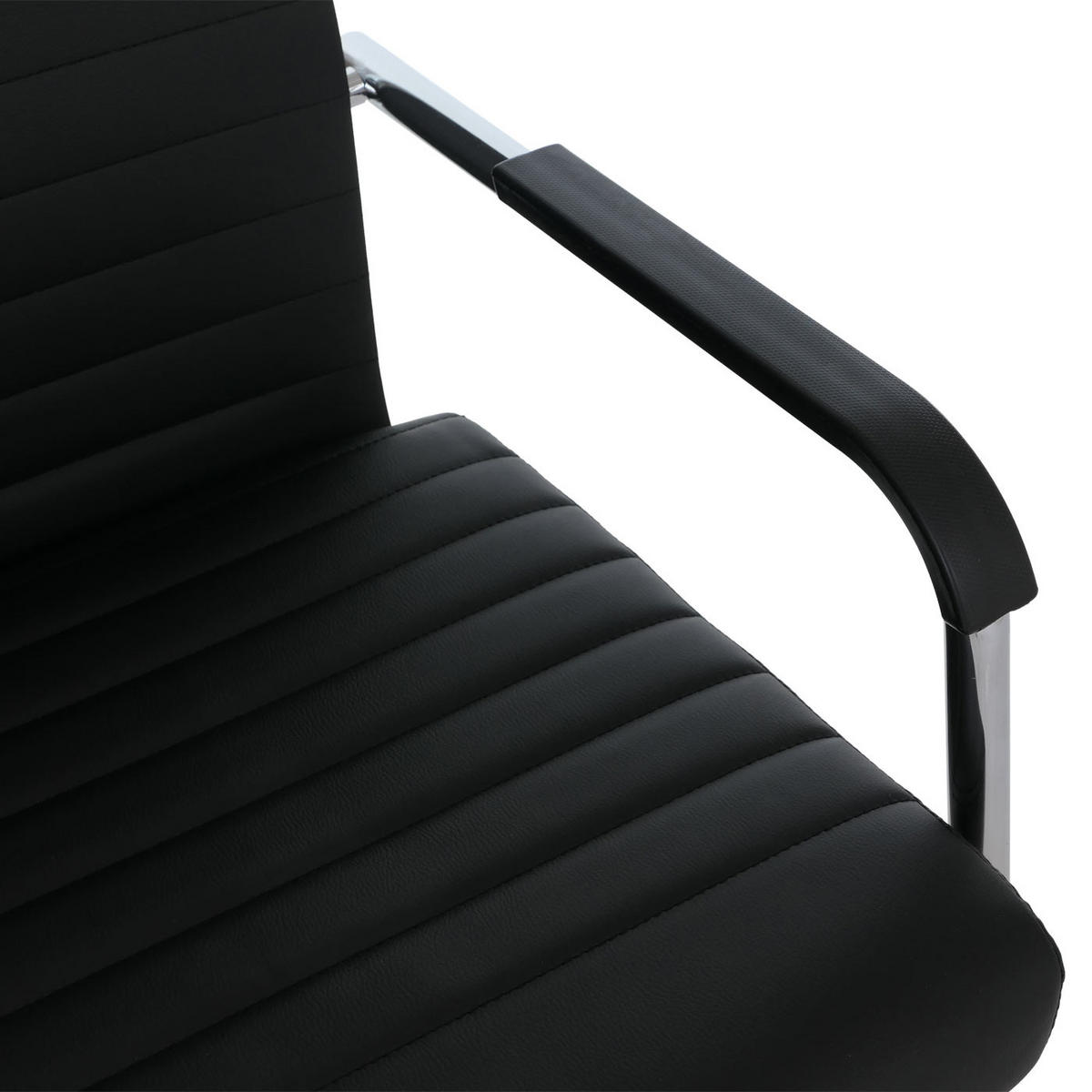 BESUCHERSTUHL Schwarz - Schwarz, Kunststoff (56/87/59cm) - MCW