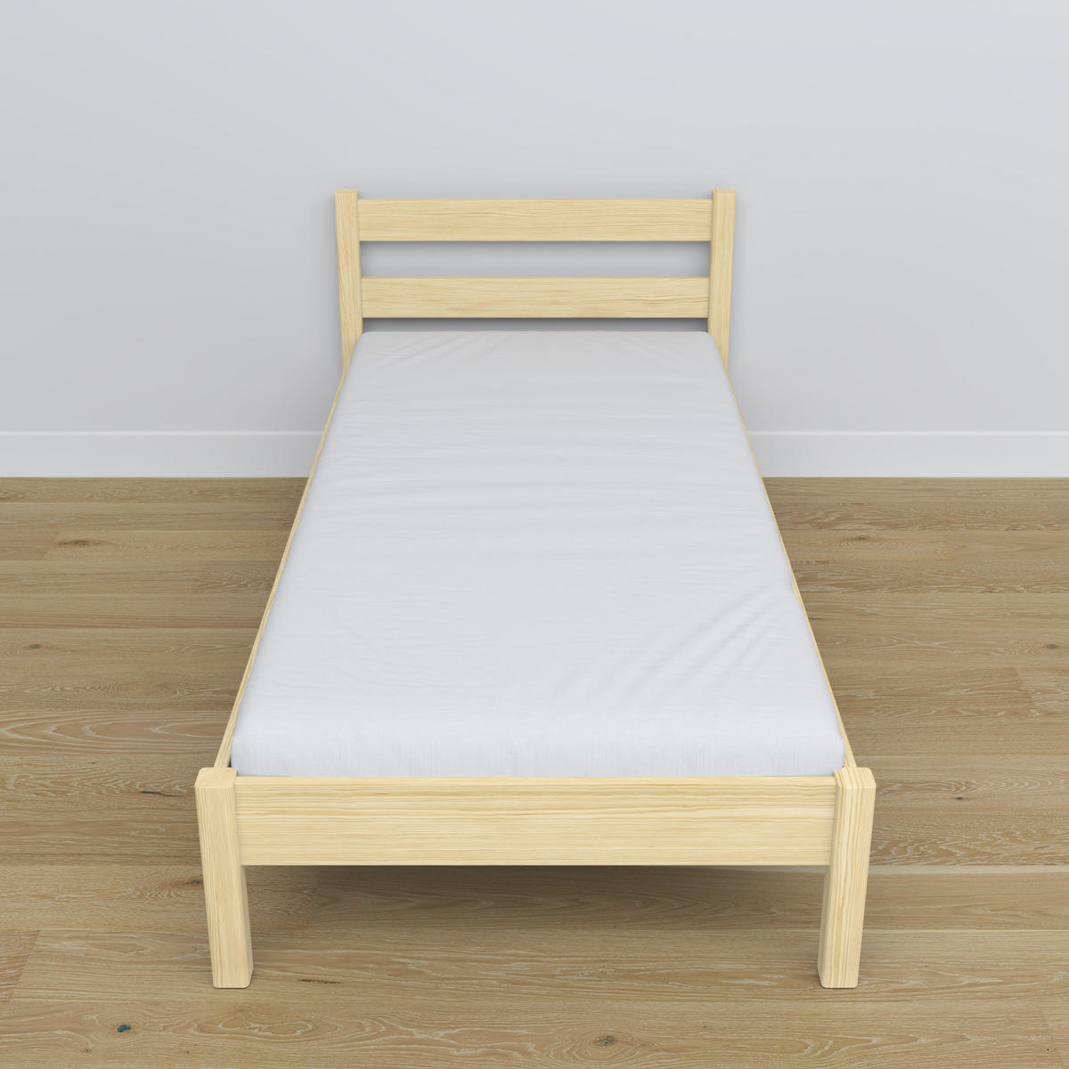 BETT N01 Klare Kiefer 90/190 - Braun, Naturmaterialien/Holz (90/190cm) - N-Wood