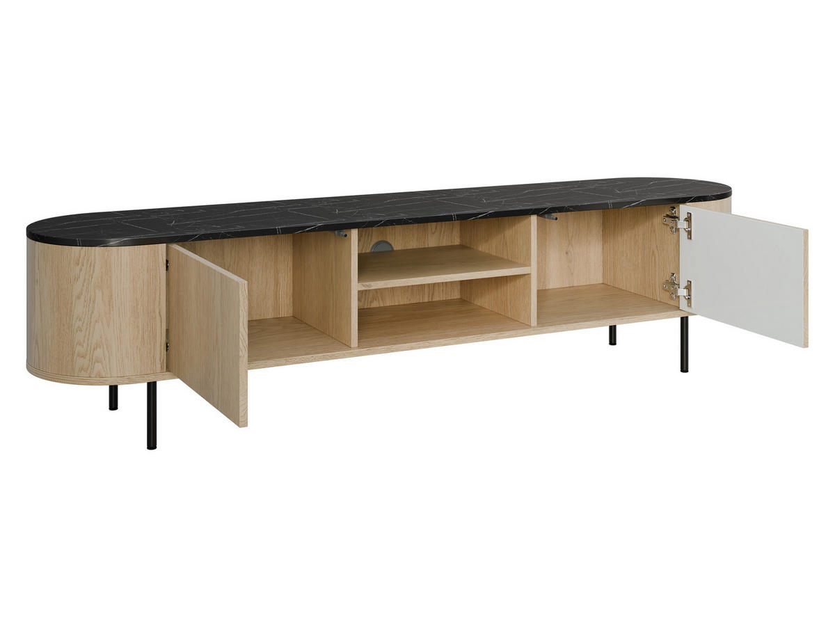 TV-LOWBOARD Lygrint 180 2D - Eichefarben/Goldfarben, Holzwerkstoff/Metall (184/45/40cm) - MIRJAN24