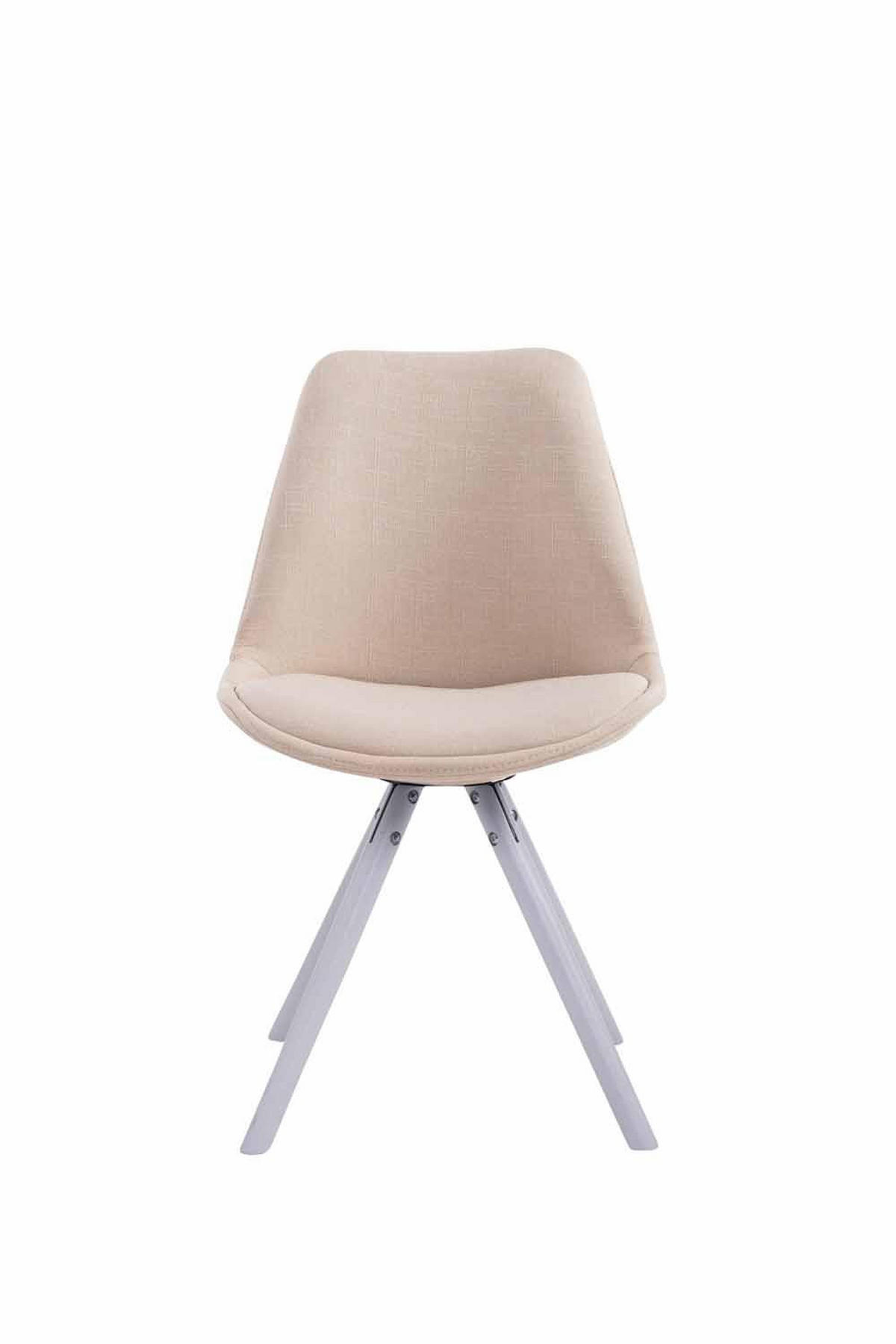 STUHL Stoff Creme - Creme/Weiß, Holz/Textil (48/84/56cm) - CLP