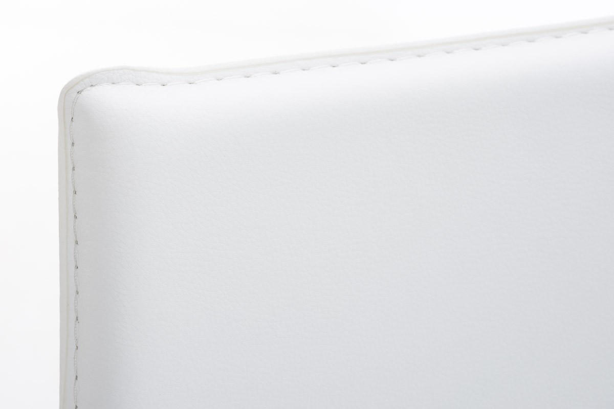 BARHOCKER Avola 103x43x51 cm Weiß - Weiß, Leder (43/103/51cm) - furnicato
