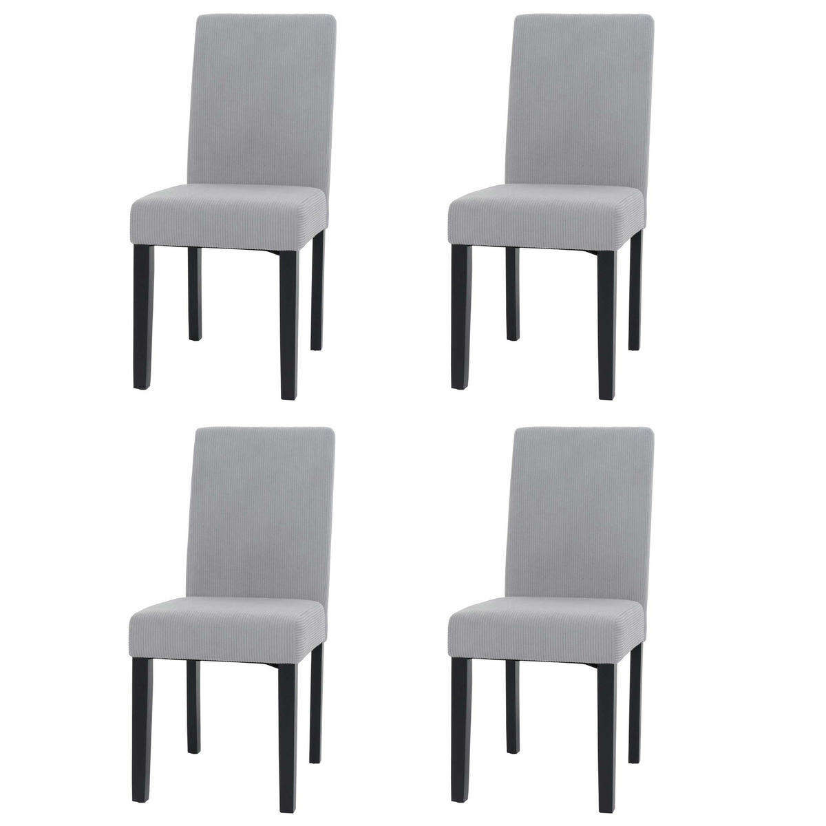 JEDÁLENSKÁ stolička Svetlošedá, sada 4 ks - svetlosivá, textil (42/90/50cm) - MCW