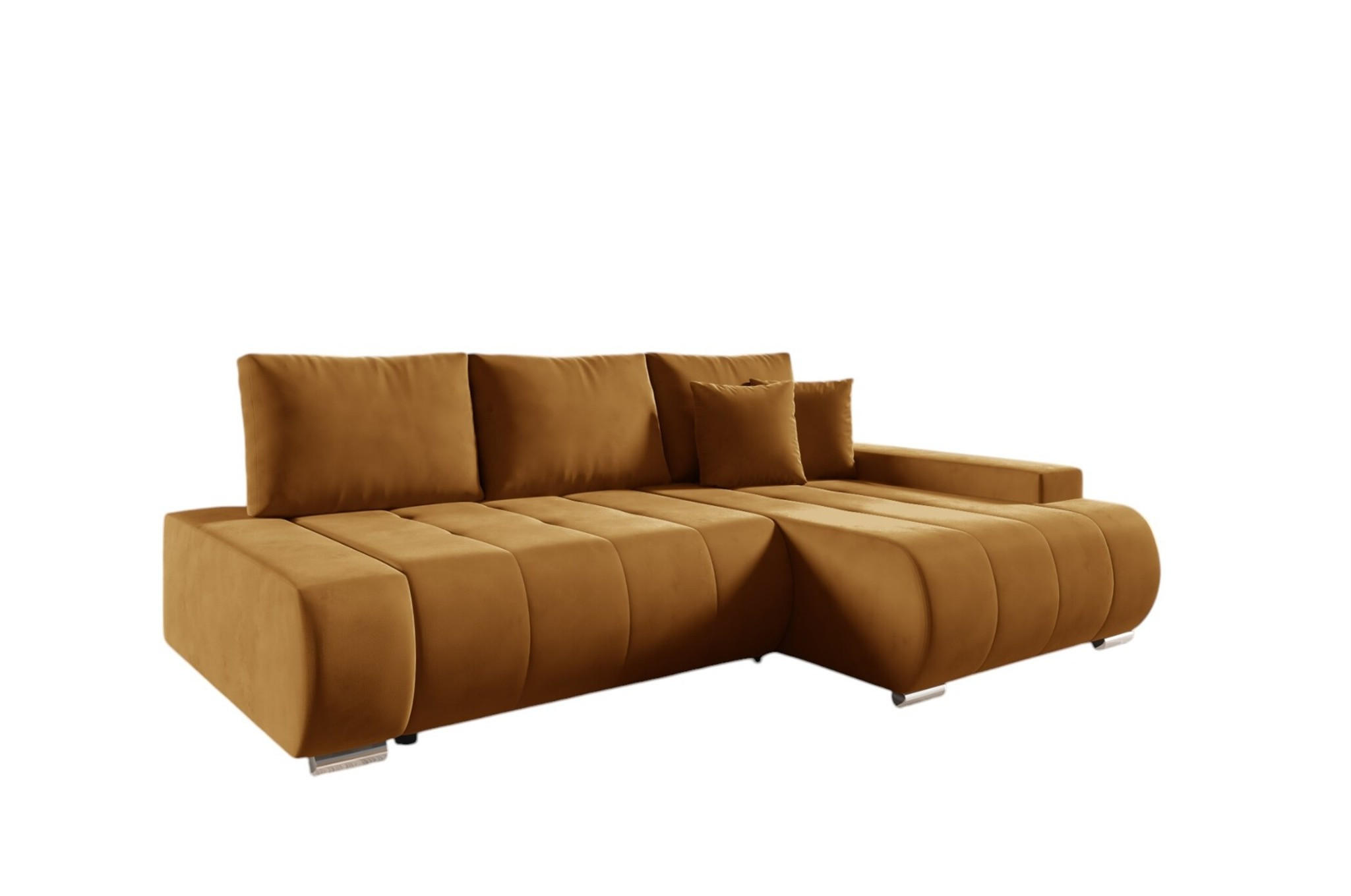 ECKSOFA Elmo - Honig, Holzwerkstoff/Textil (227/153cm) - Fun Möbel