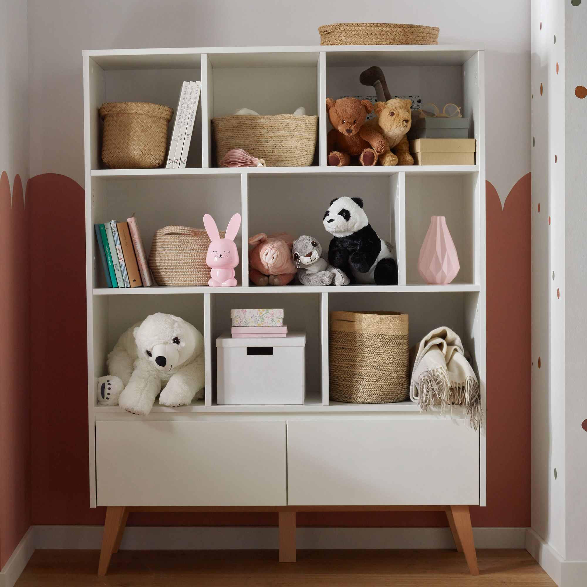 Thumbnail - Konsimo® Kinderregal, Weiß, Holz, 120x160x43 cm, Kinder- & Jugendzimmer, Kindermöbel, Kinderregale