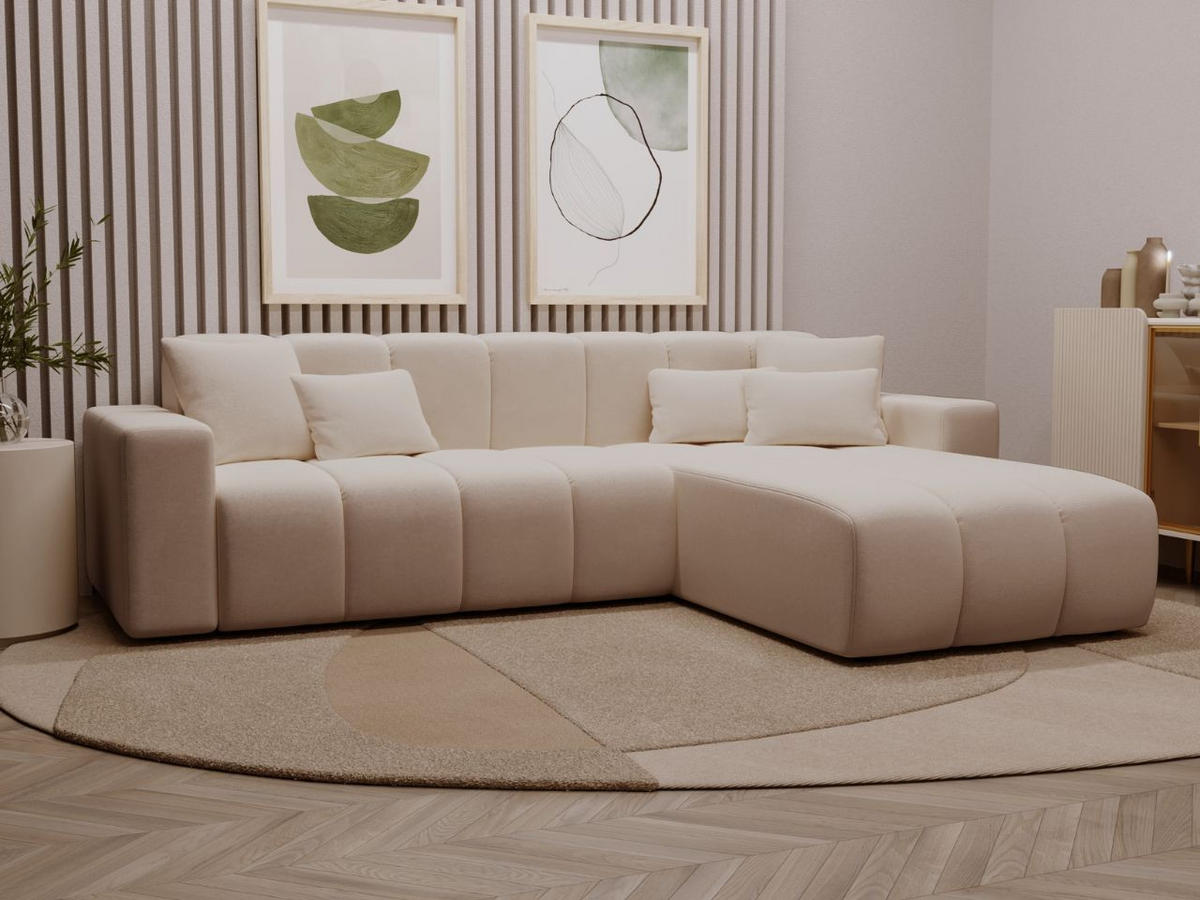 ECKSOFA Nork Beige Rechts - Beige, Holz/Textil (265/180cm) - Graingold