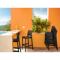 BARHOCKER 4er Set Argon schwarz - Schwarz, Kunststoff/Textil (45/105/51cm) - TPFLiving