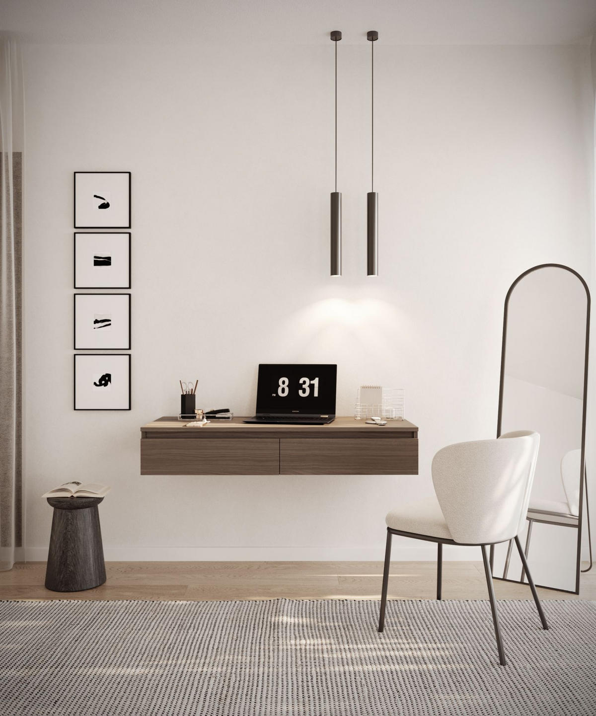 HÄNGESCHREIBTISCH Bemmi Nussbaum Wisconsin 120 cm - Dunkelbraun, Holzwerkstoff (50/120/19cm) - Selsey