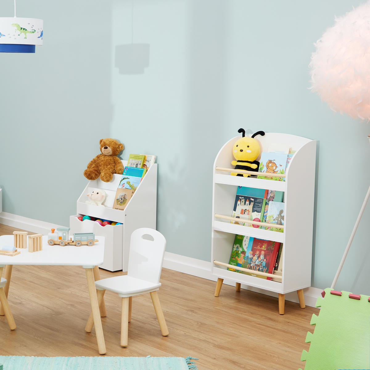 KINDERBÜCHERREGAL - Weiß, Holz/Holzwerkstoff (50/95.5/24cm) - Relaxdays