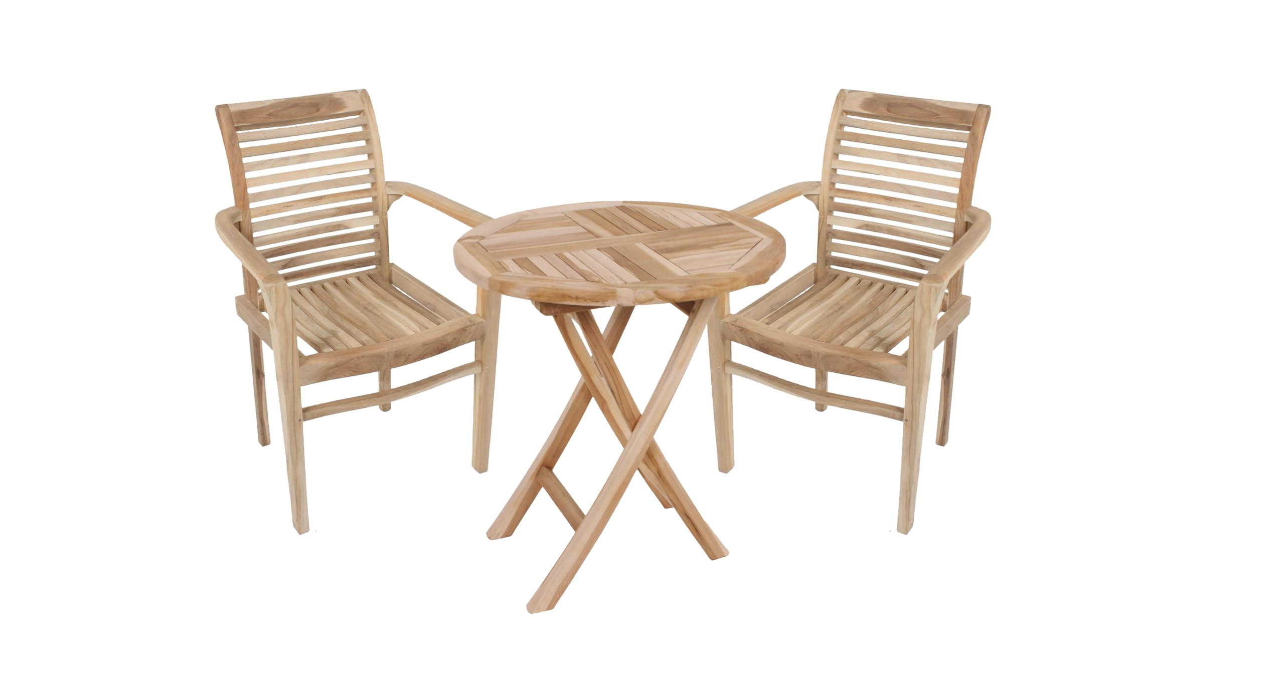 BALKONMÖBEL-SET Mika 3-teilig Gartenmöbel-Set - Teakfarben, Holz - DELUKE