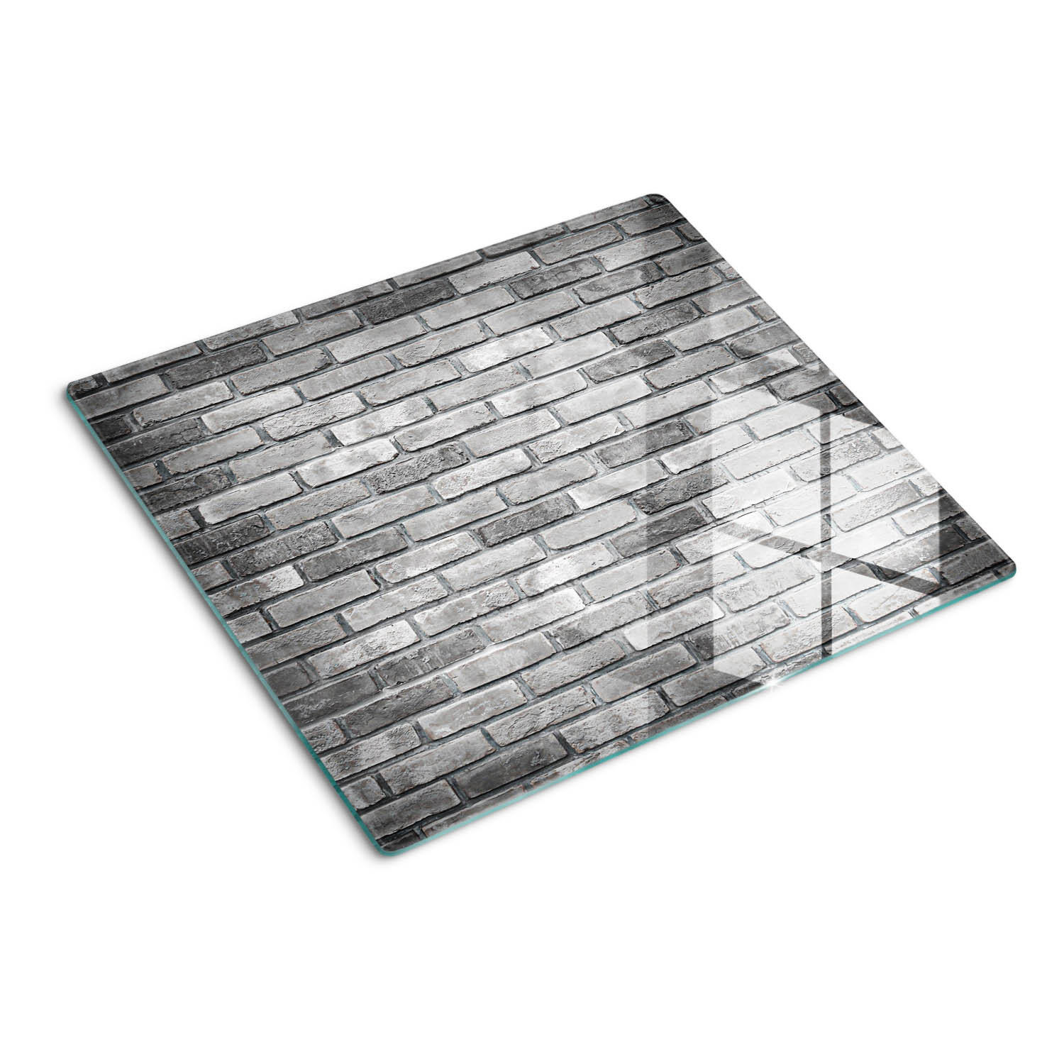 GLASPLATTE 60x52 cm Ziegelmauer - Grau, Glas (60/0.4/52cm) - TULUP