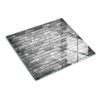 GLASPLATTE 60x52 cm Ziegelmauer - Grau, Glas (60/0.4/52cm) - TULUP