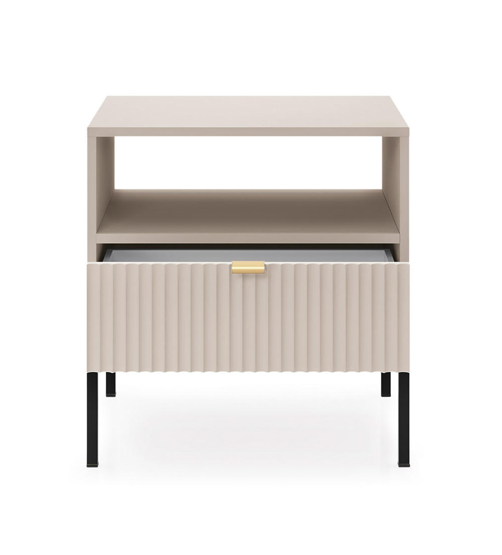 NACHTKONSOLE Nova grau 54 / 39 / 56cm - Schwarz/Grau, Holz/Holzwerkstoff (54/56/39cm) - Feldmann-Wohnen