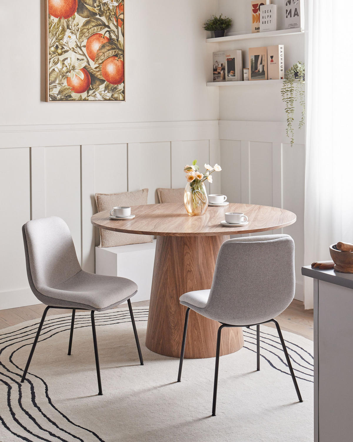 ESSZIMMERSTUHL 2er-Set Hellgrau Lorida - Hellgrau, Textil (46/81/55cm) - Beliani