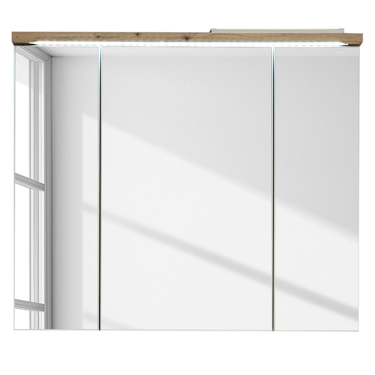 SPIEGELSCHRANK - Inklusive Beleuchtung - Eiche Artisan, Holzwerkstoff (80/68/20cm) - home24