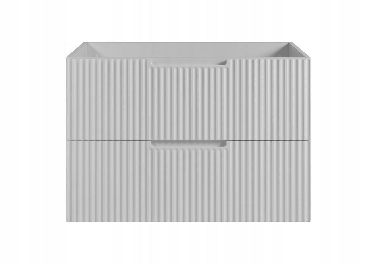 WASCHBECKUNTERSCHRANK VENA 160 cm mit Arbeitsplatte Farbe: Matt schwarz gerillte Vorderseite Matt weiß - Schwarz/Weiß, Holzwerkstoff (160/58/46cm) - Rodan