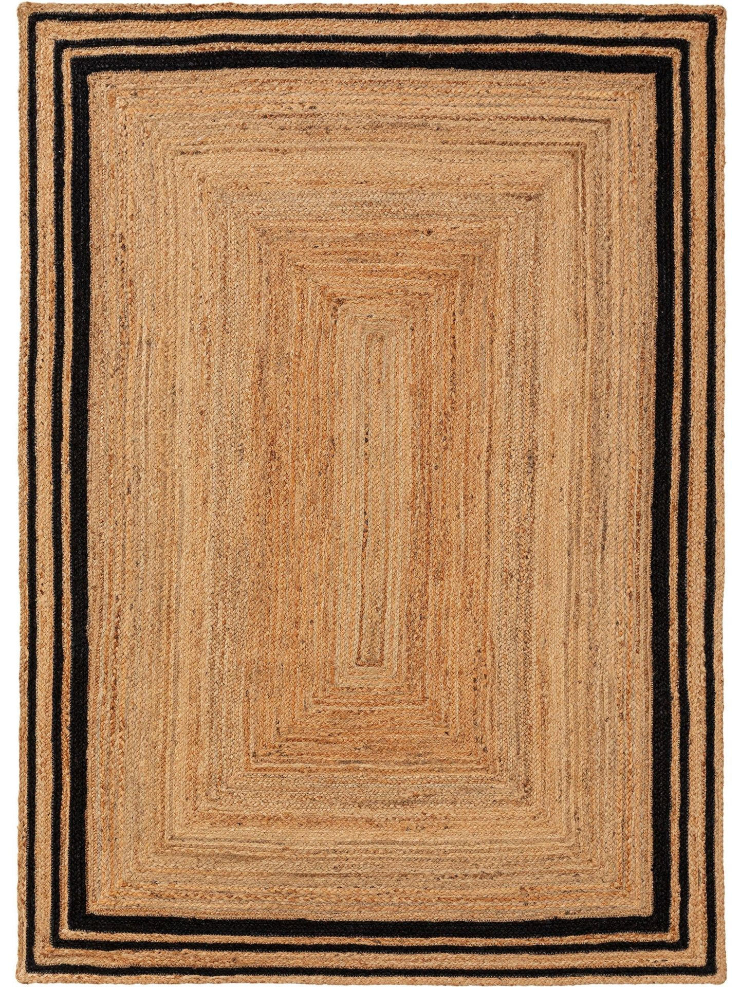 TEPPICH Juteteppich Jutta Schwarz - Schwarz, Naturmaterialien (160/1cm) - KUNSTLOFT
