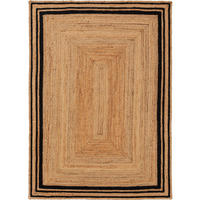 TEPPICH Juteteppich Jutta Schwarz - Schwarz, Naturmaterialien (160/1cm) - KUNSTLOFT