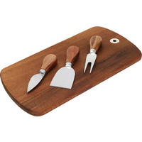 KÄSEBRETT mit Messer Basic Naturfarbe 32/18/3.5 cm Kunstoff - Naturfarben, Kunststoff (18/32cm) - Mondex