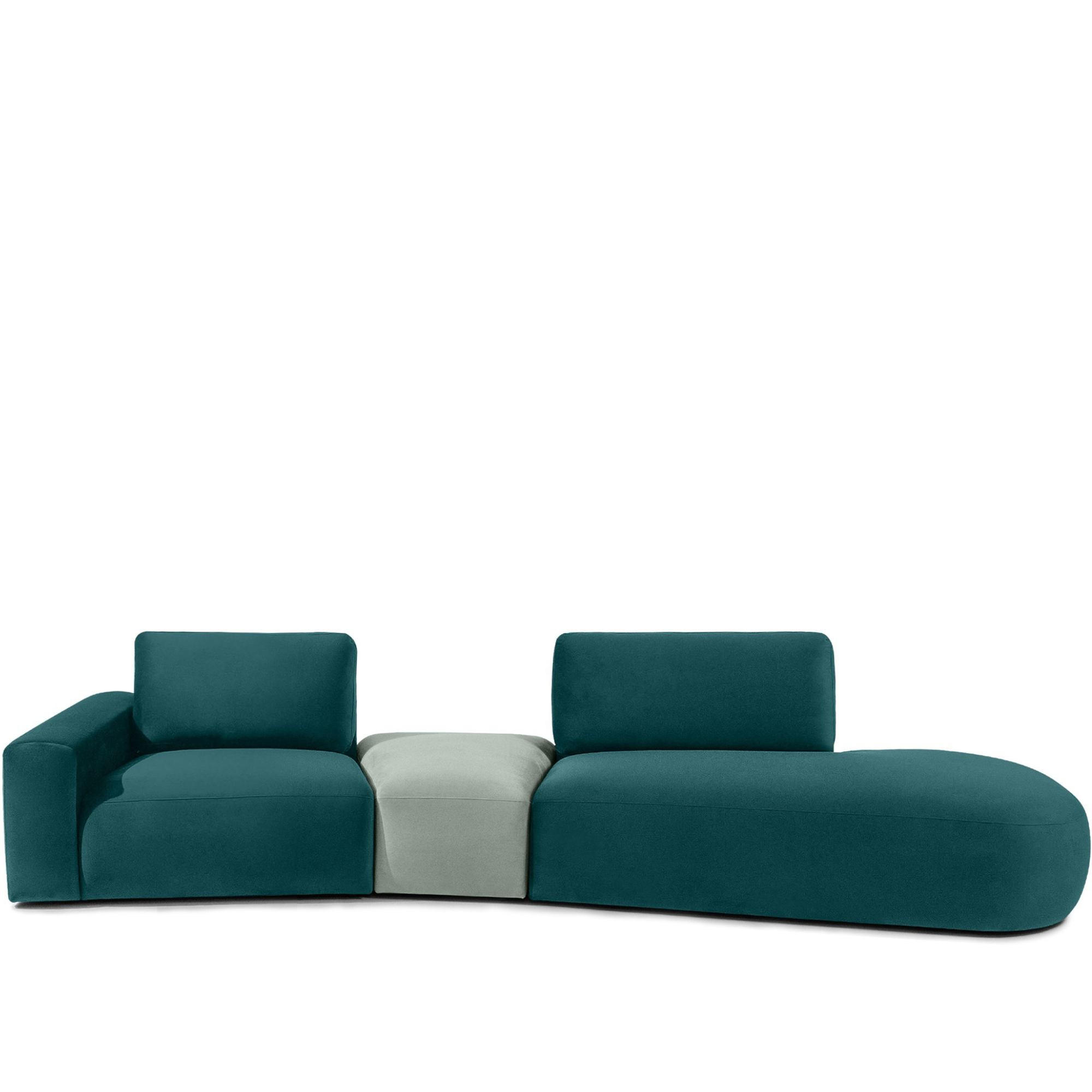 4-SITZER ECKSOFA ZUCCO Velour rechts, Mint - Mintgrün, Textil (350/84/105cm) - KONSIMO®
