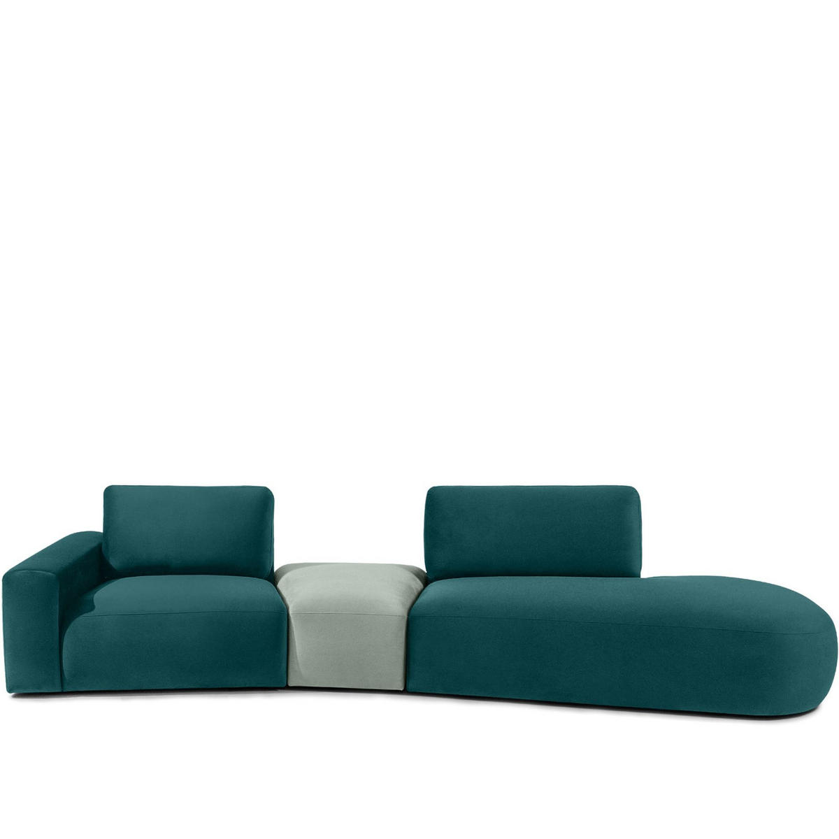 4-SITZER ECKSOFA ZUCCO Velour rechts, Mint - Mintgrün, Textil (350/84/105cm) - KONSIMO®
