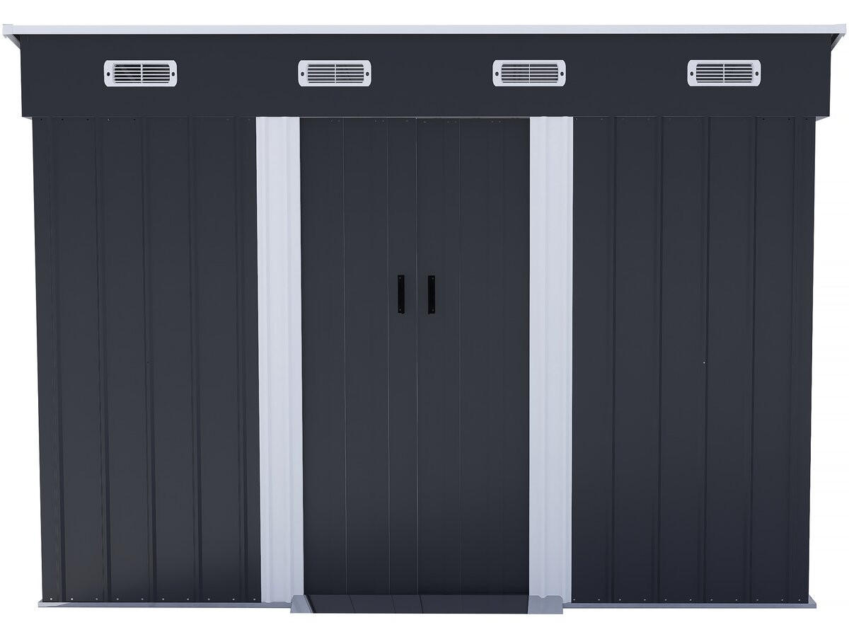 METALL-GARTENHAUS denver Grau - Grau, Metall (123/260/267cm) - Habitat Garten