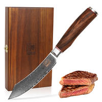 STEAKMESSER-SET 4-TEILIG 12 cm - Nussbaumfarben, Holz/Metall (24cm) - Zayiko