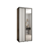 SCHWEBETÜRENSCHRANK 235,2/100/45 2-türig - Silberfarben/Schwarz, Holz/Metall (100/235/45cm) - Abiks Möbel