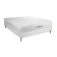 BETT Balmoral Memory-Schaum 140 x 220 cm h3 - Kit Bettgestell Weiß - Beige/Weiß, Karton/Holz (140/220cm) - ROYAL PALACE BEDDING
