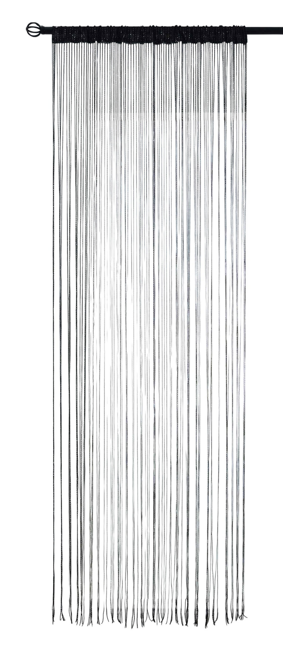 Gardinenbox Fadengardine Schwarz 100x230 cm