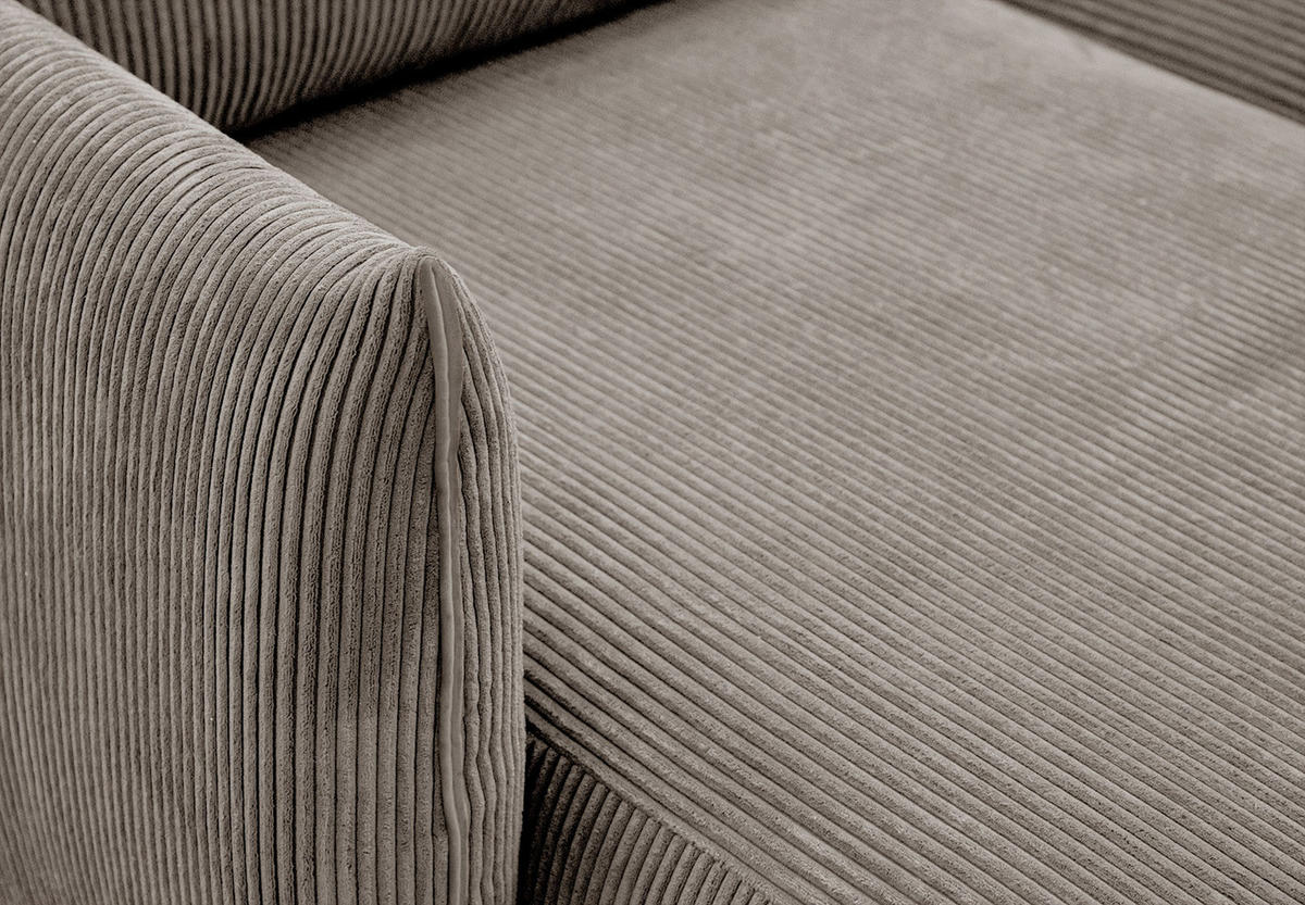 ECKSOFA TAUER 5-Sitzer, taupe - Taupe/Schwarz, Holzwerkstoff/Kunststoff (173/294cm) - Courtois Laville
