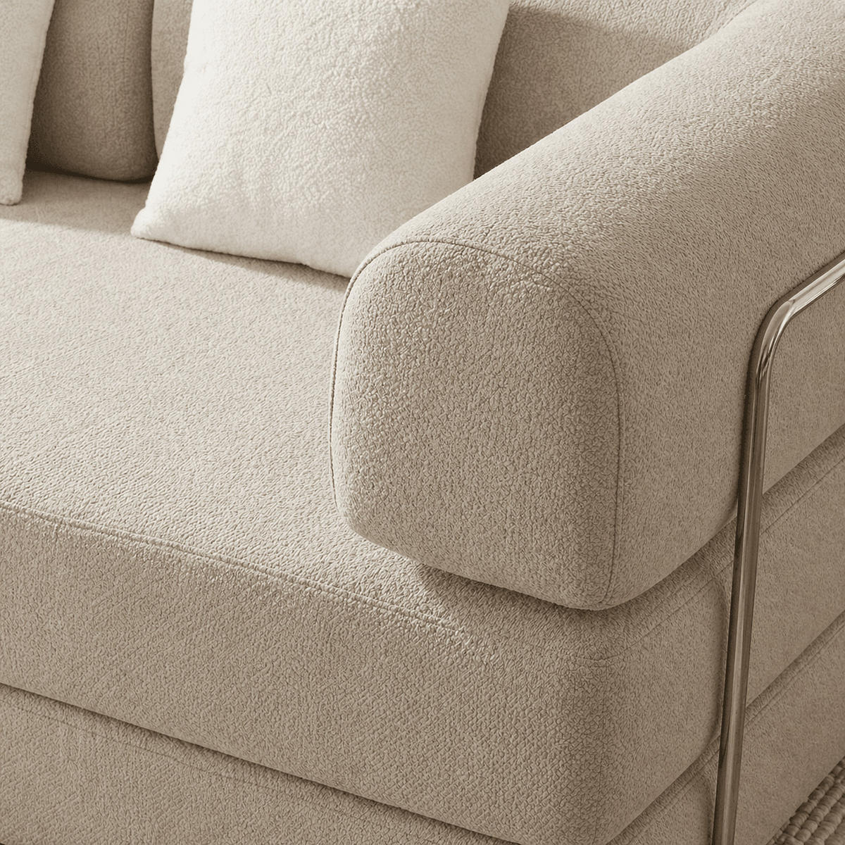 SCHLAFSOFA Kaia Sand Weiß - Sandfarben, Textil (180/70/100cm) - COCO Living