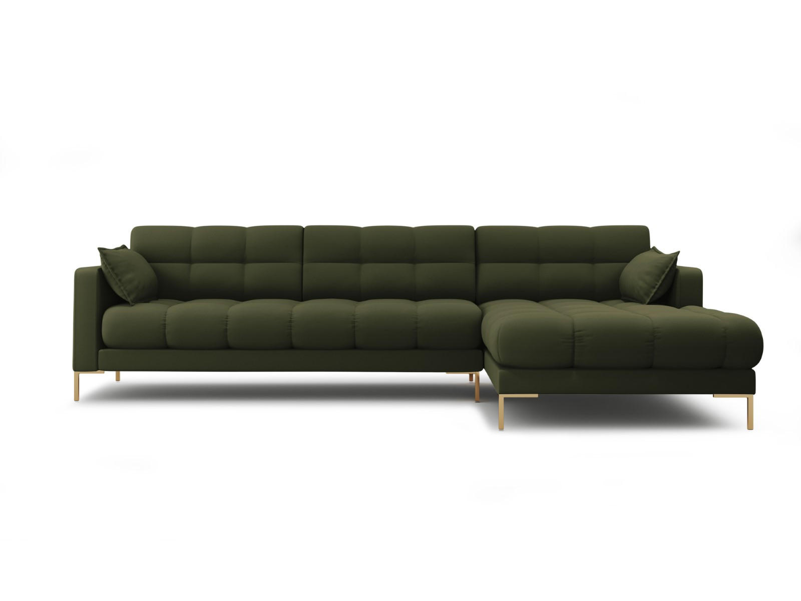 ECKSOFA rechts Mamaia aus strukturiertem Stoff grün 5 Sitzplätze - Grün, Textil (185/293cm) - Micadoni