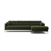 ECKSOFA rechts Mamaia aus strukturiertem Stoff grün 5 Sitzplätze - Grün, Textil (185/293cm) - Micadoni
