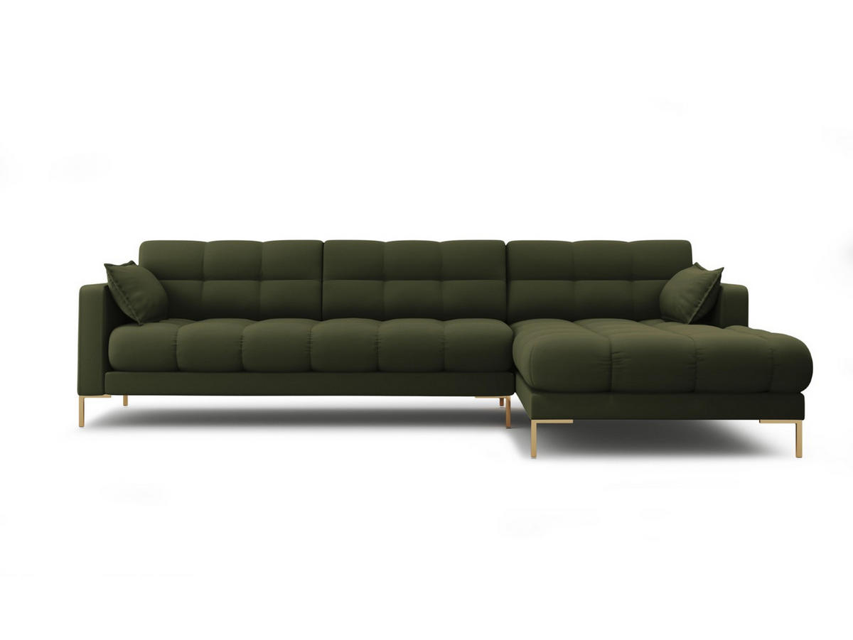 ECKSOFA rechts Mamaia aus strukturiertem Stoff grün 5 Sitzplätze - Grün, Textil (185/293cm) - Micadoni