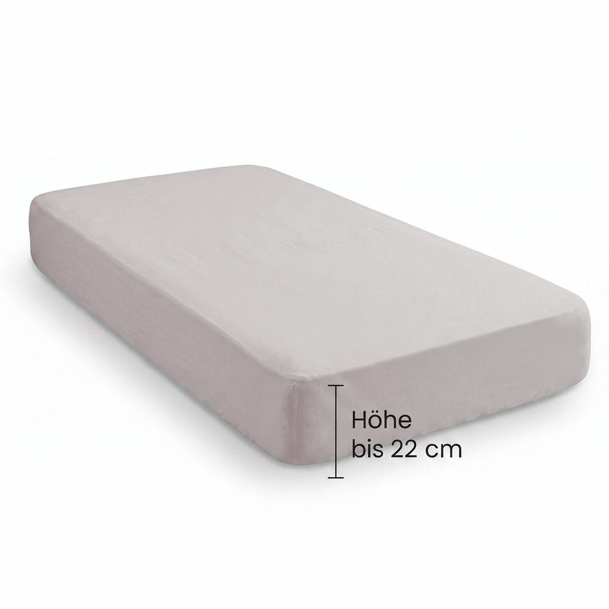 SPANNBETTTUCH Premium Frottee sturmgrau, 90x190 cm - 100x200 cm - Grau, Textil (100/200cm) - biberna