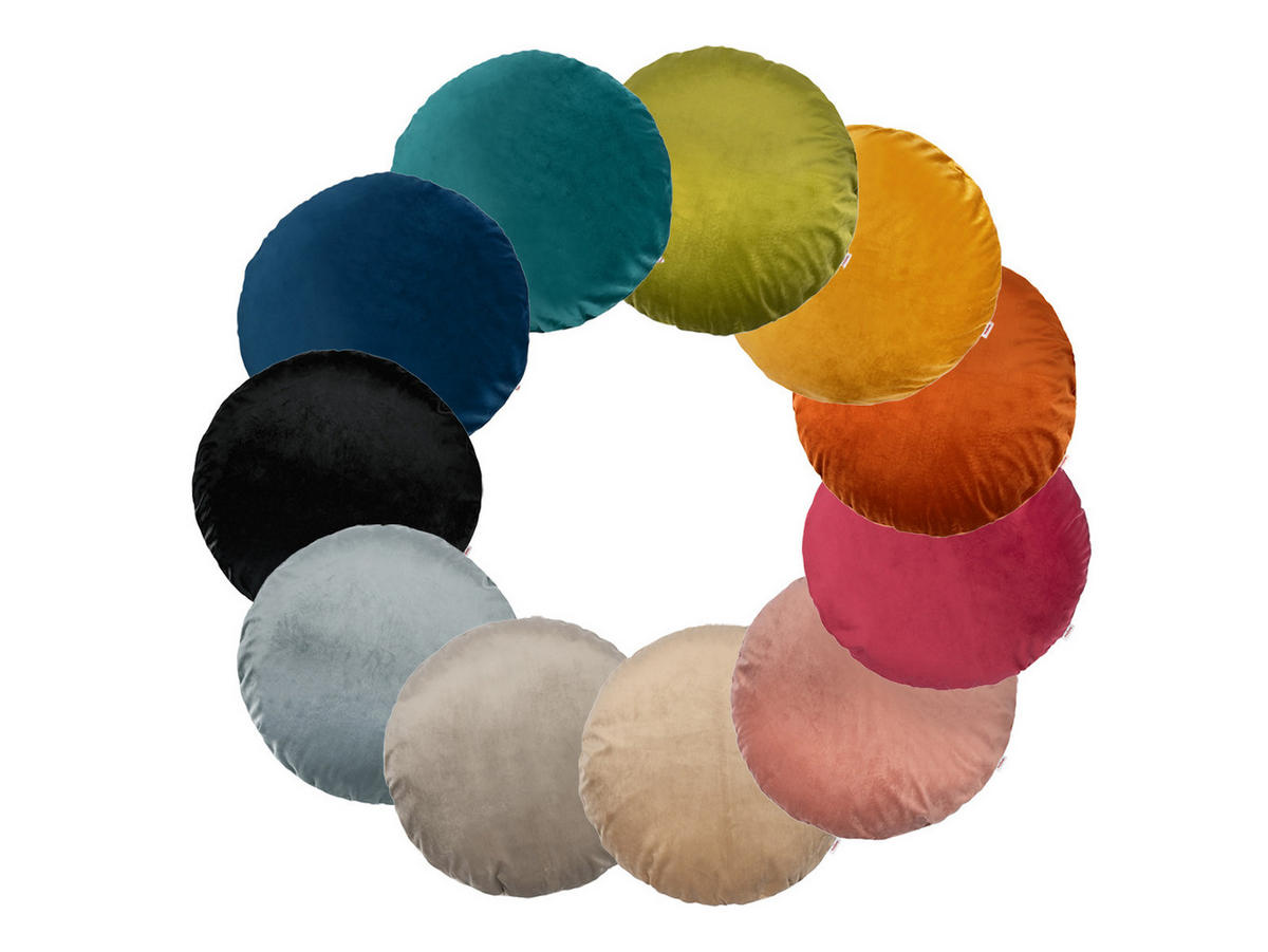 KISSENHÜLLE Rund Samt&Sonders rost-orange 40 cm Ø - Dunkelorange, Textil (40/40cm) - beties Heimtextil