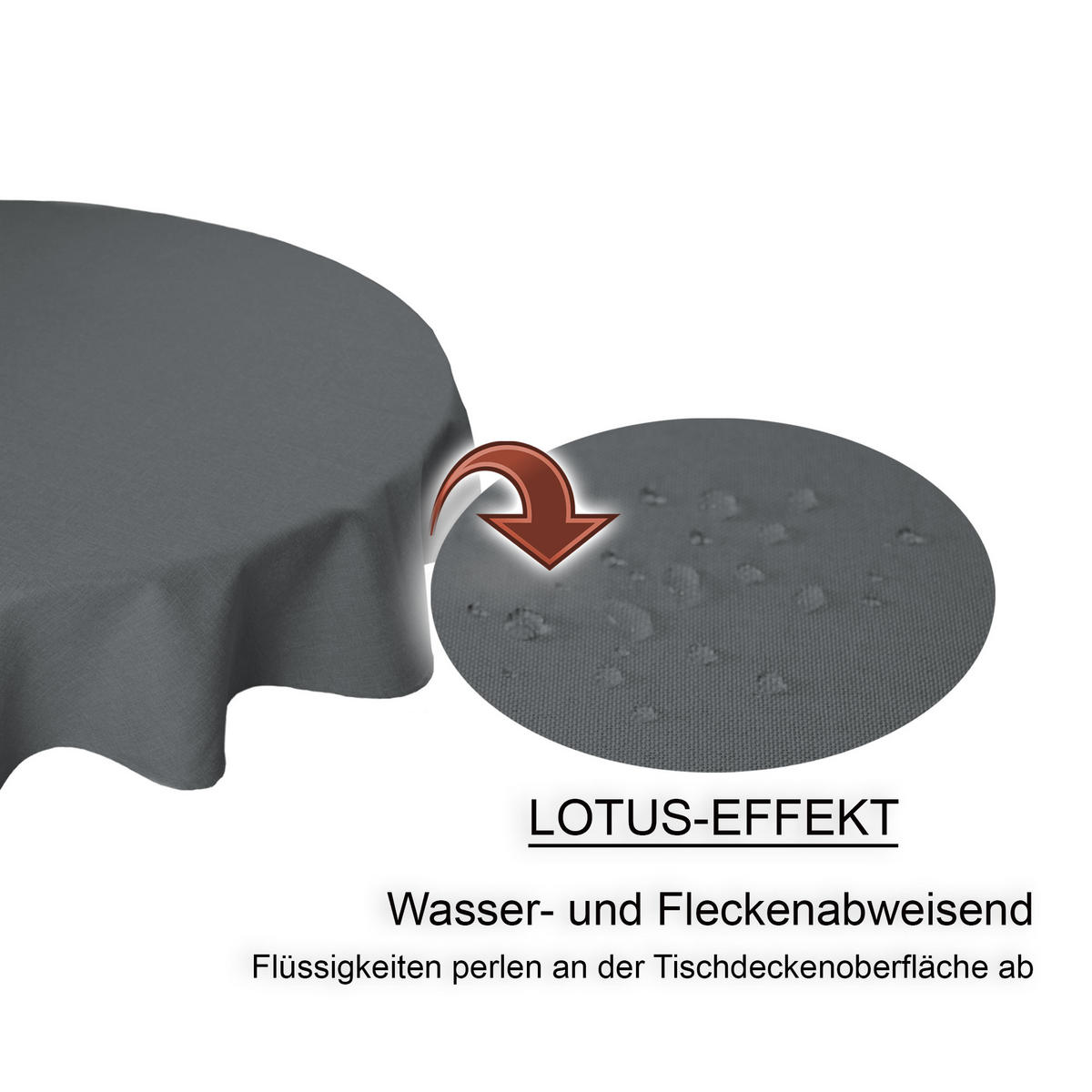 TISCHDECKE Leinenoptik 140 cm rund Anthrazit - Anthrazit, Textil (140cm) - TiborTex