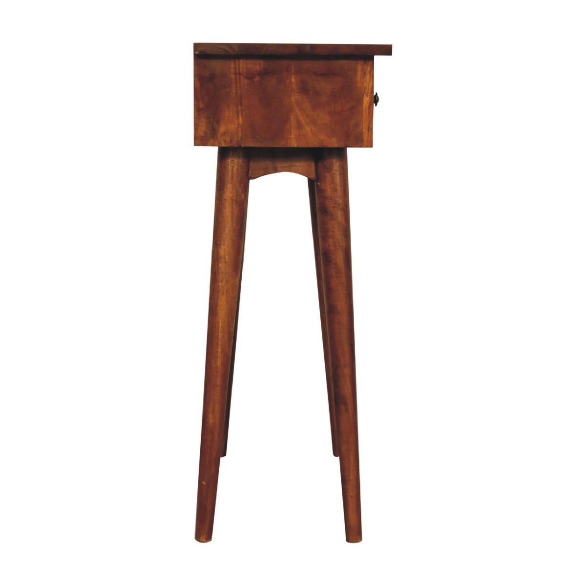 MINI Flurkonsole im Kastanienholz-Finish mit 2 Schubladen - Messingfarben/Braun, Holz/Metall (30/70/78cm) - Artisan Furniture