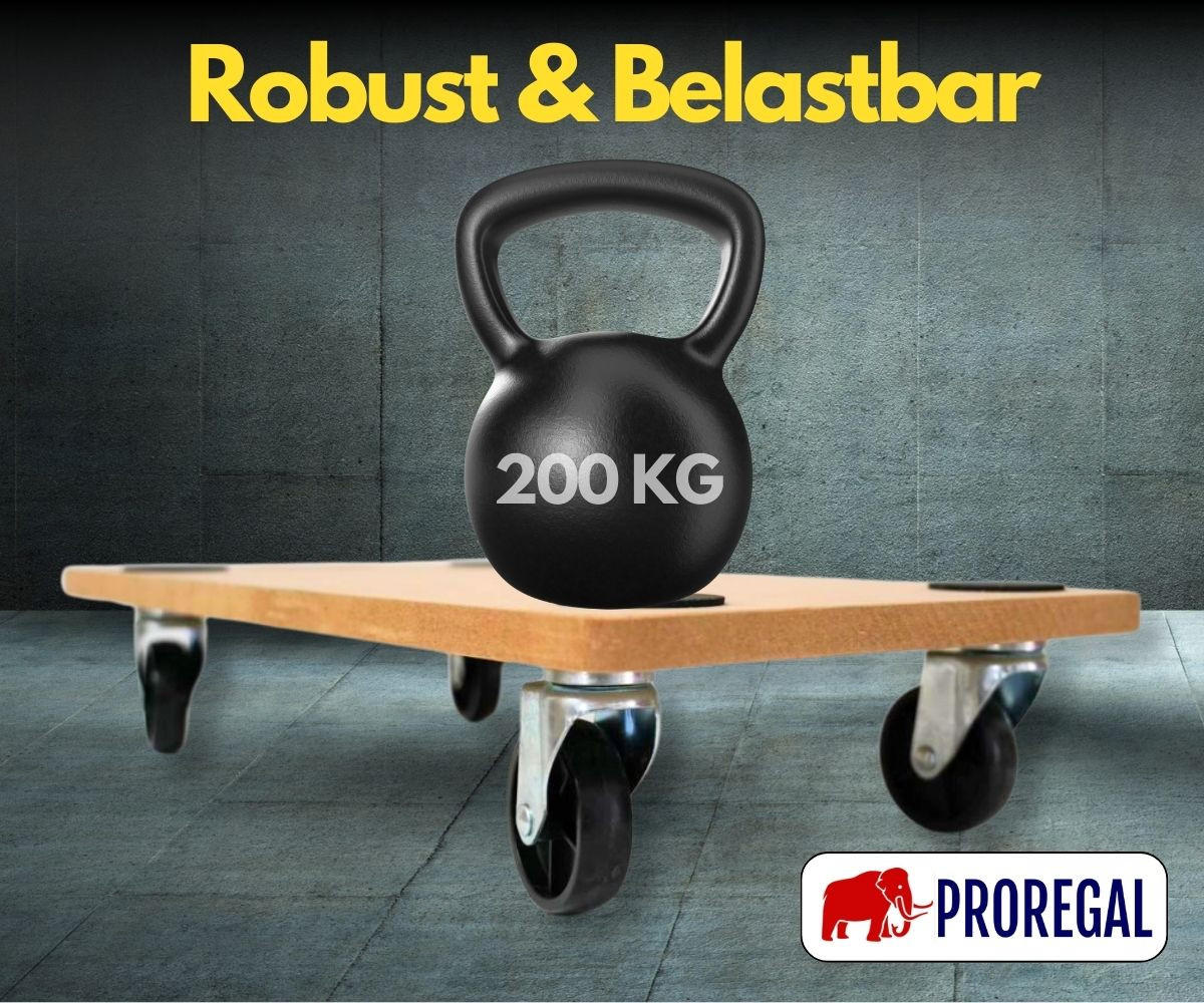 TRANSPORTROLLER 2er-Set Hercules mit 4 Rollen 11,5x30x60cm Traglast 200kg MDF Holzplatte Braun - Braun, Holzwerkstoff (60/30/11.5cm) - PROREGAL