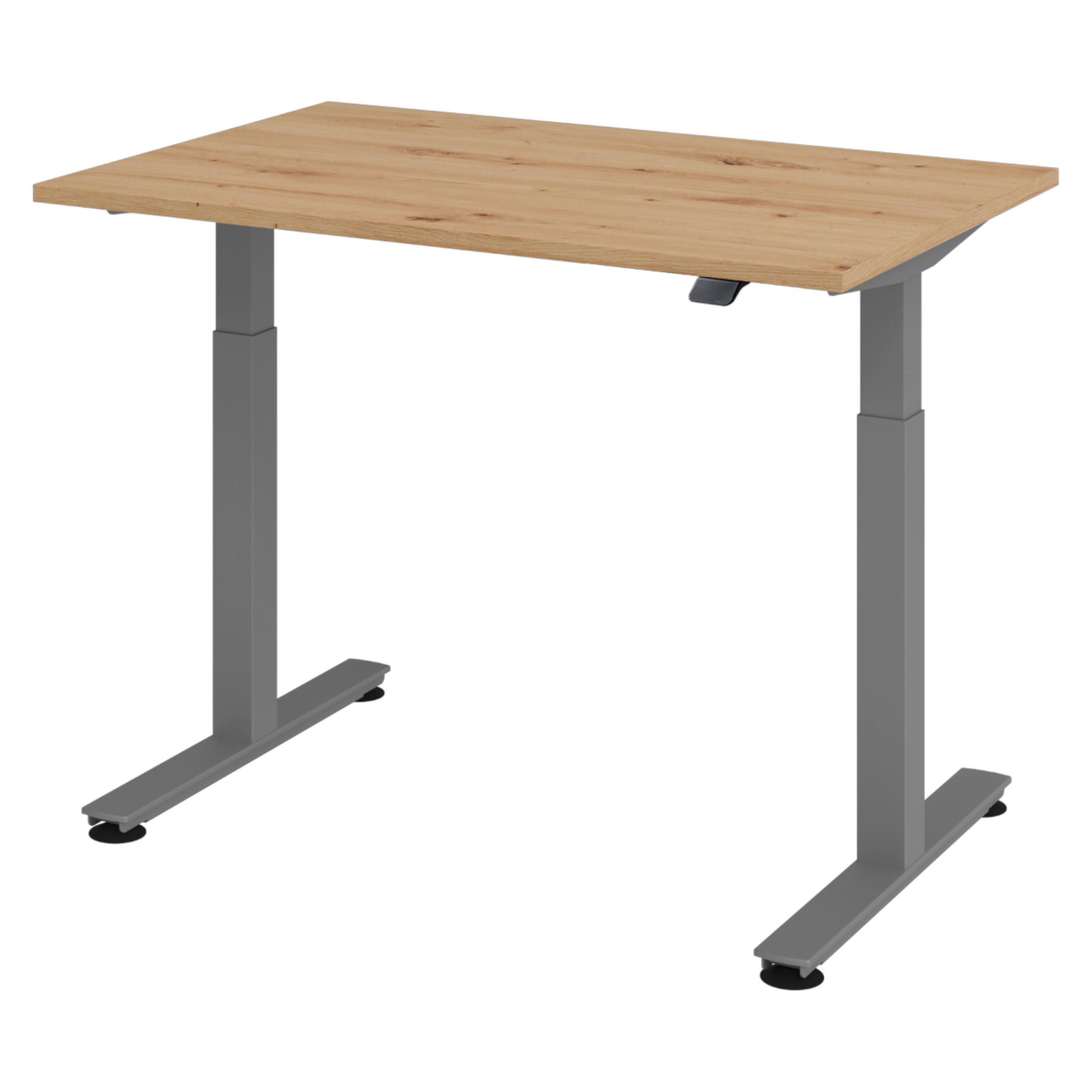 SCHREIBTISCH elektrisch XMST 80/120/74 cm in Wildeiche/Graphitfarben - Wildeiche/Graphitfarben, Holzwerkstoff (80/120/74cm) - bümö