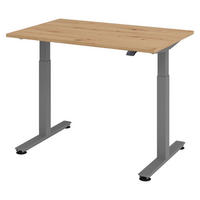 SCHREIBTISCH elektrisch XMST 80/120/74 cm in Wildeiche/Graphitfarben - Wildeiche/Graphitfarben, Holzwerkstoff (80/120/74cm) - bümö