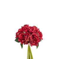 KUNSTBLUME Künstlicher Blumenstrauß - Argus 28 cm - Rot, Kunststoff (28cm) - Emerald