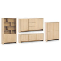 WOHNZIMMER-SET Bari Eiche Vicenza (4er-Set) - Eichefarben/Braun, Holz/Holzwerkstoff (542/170/39cm) - Feldmann-Wohnen